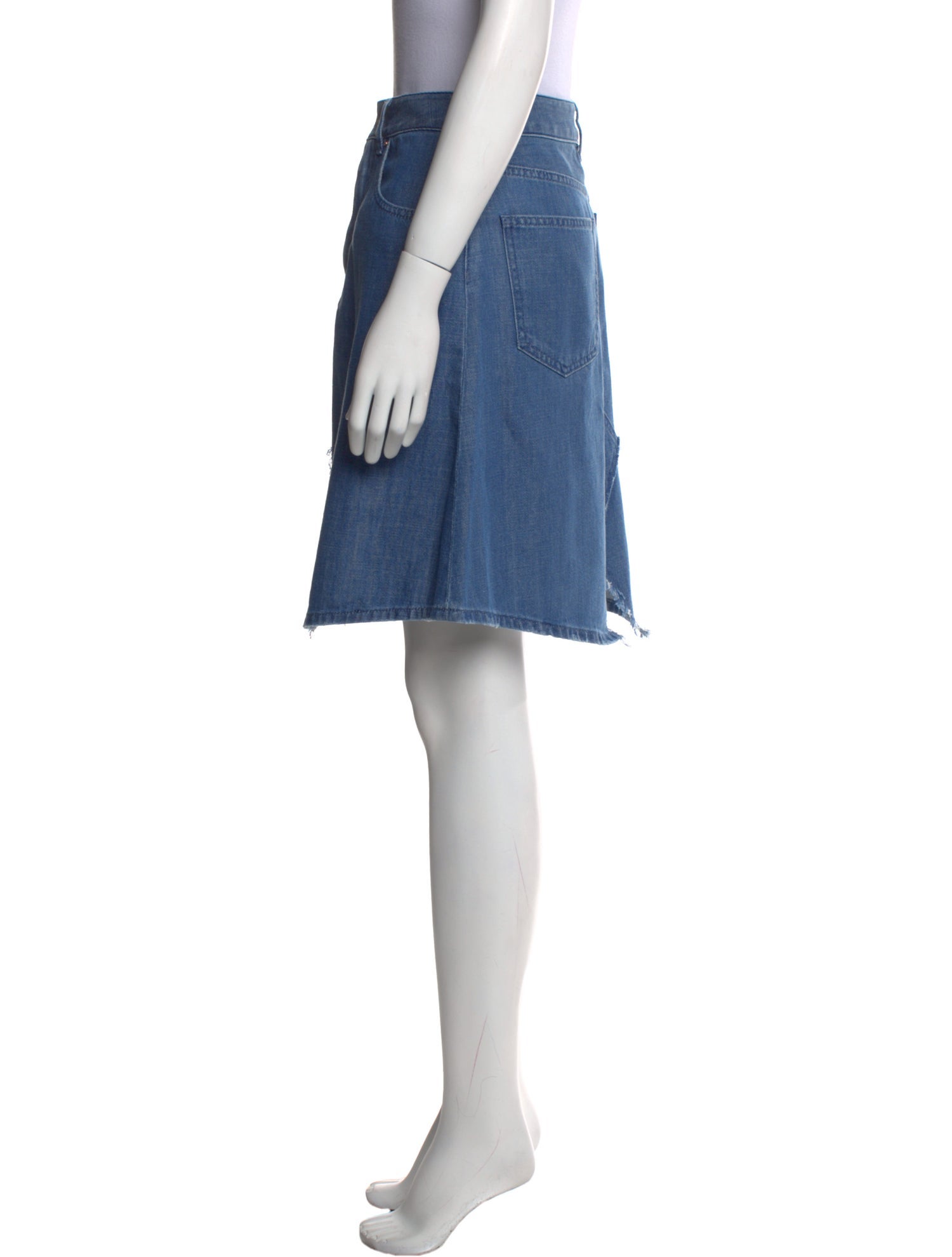 MM6 Maison Margiela Raw-Edge Trim Knee-Length Skirt