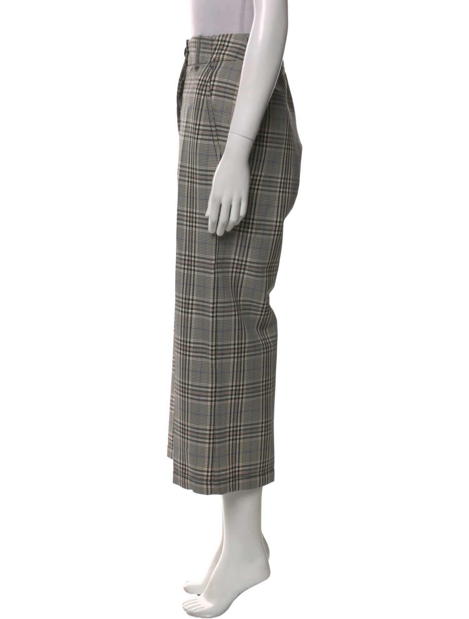 MM6 Maison Margiela Plaid Print Wide Leg Pants