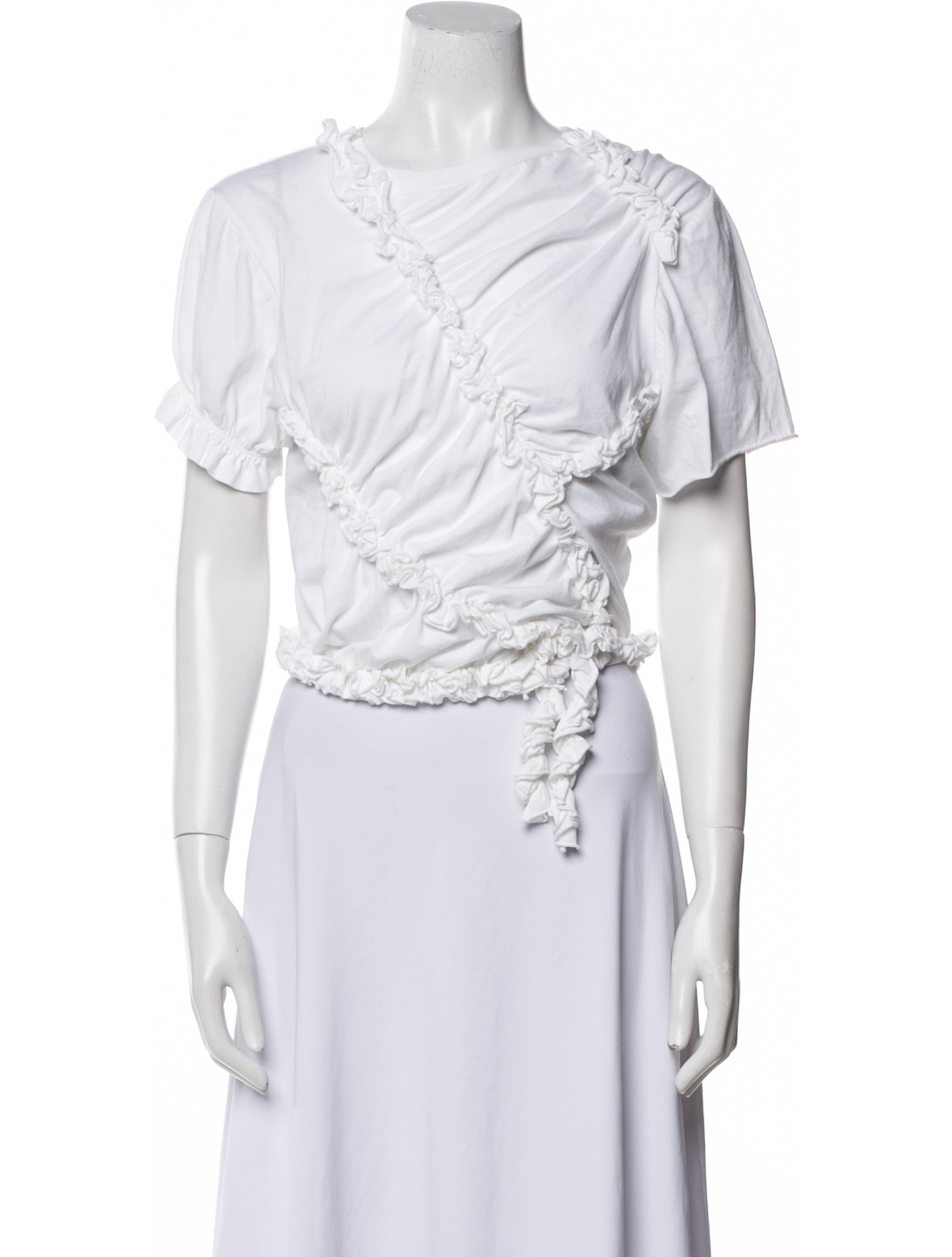 MM6 Maison Margiela One-Shoulder Short Sleeve Crop Top