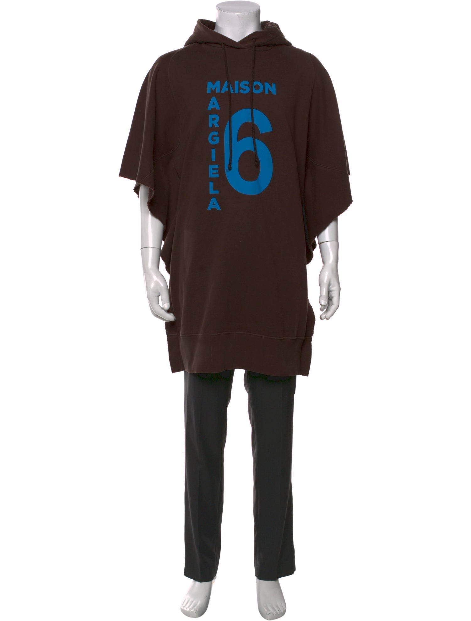 MM6 Maison Margiela Graphic Print V-Neck Hoodie