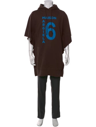 MM6 Maison Margiela Graphic Print V-Neck Hoodie