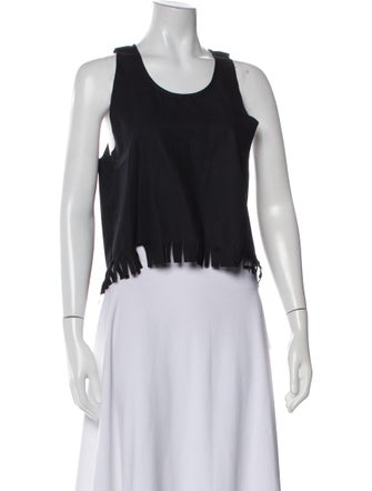 MM6 Maison Margiela Scoop Neck Sleeveless Crop Top