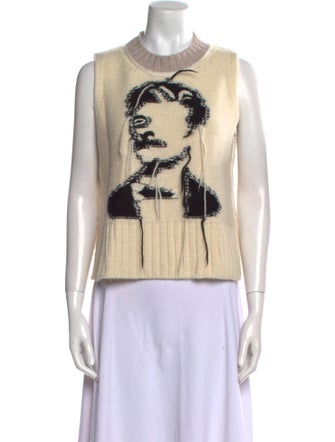 MM6 Maison Margiela Graphic Print Crew Neck Sweater