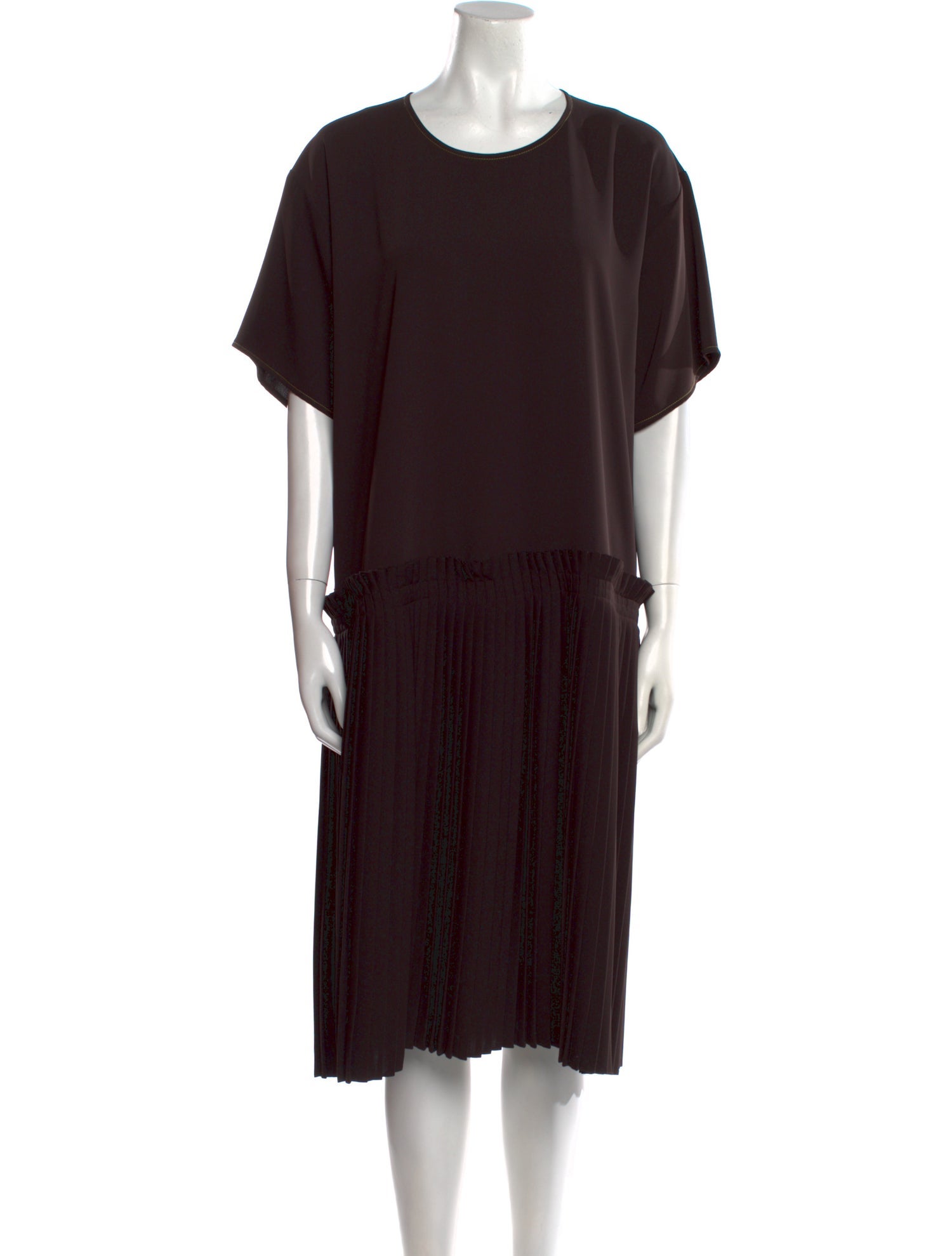 MM6 Maison Margiela Crew Neck Midi Length Dress