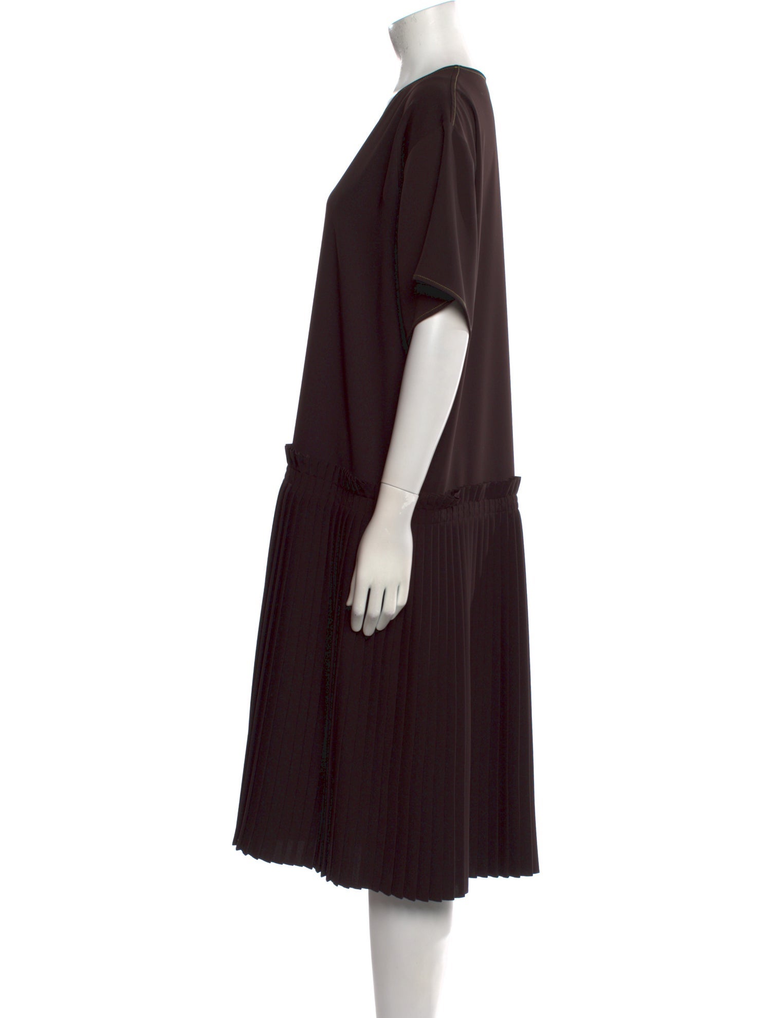 MM6 Maison Margiela Crew Neck Midi Length Dress