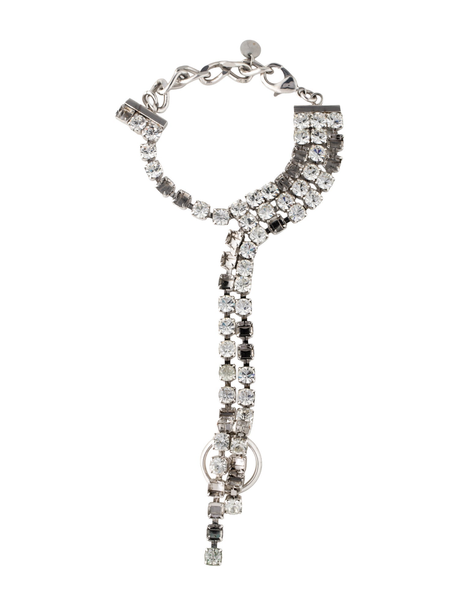 MM6 Maison Margiela Crystal Embellished Hand Chain Bracelet