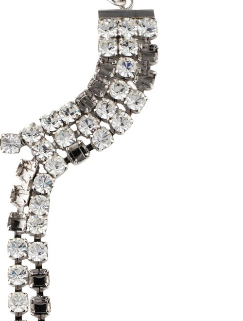 MM6 Maison Margiela Crystal Embellished Hand Chain Bracelet