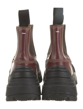 MM6 Maison Margiela Leather Colorblock Pattern Chelsea Boots