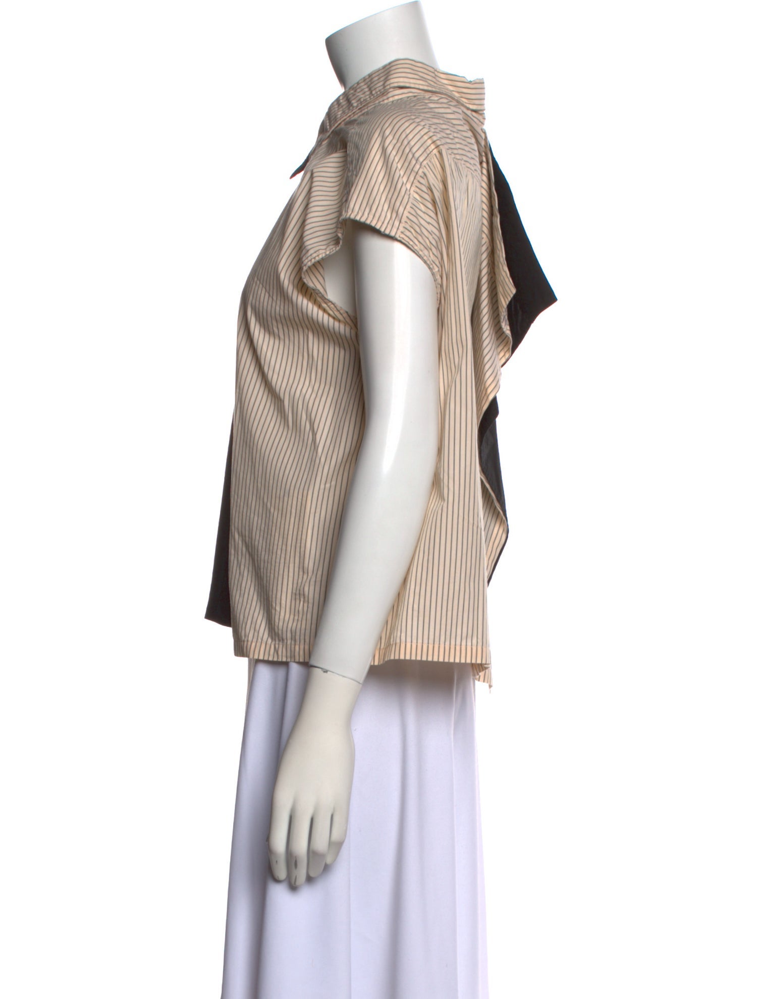 MM6 Maison Margiela Colorblock Pattern Short Sleeve Button-Up Top