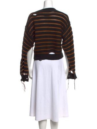 MM6 Maison Margiela Striped V-Neck Sweater