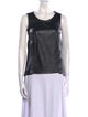 MM6 Maison Margiela Lamb Leather Scoop Neck Top