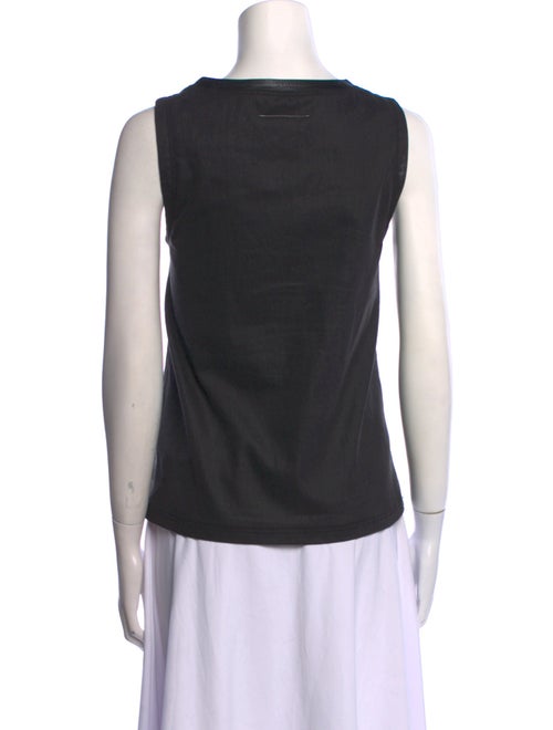 MM6 Maison Margiela Lamb Leather Scoop Neck Top