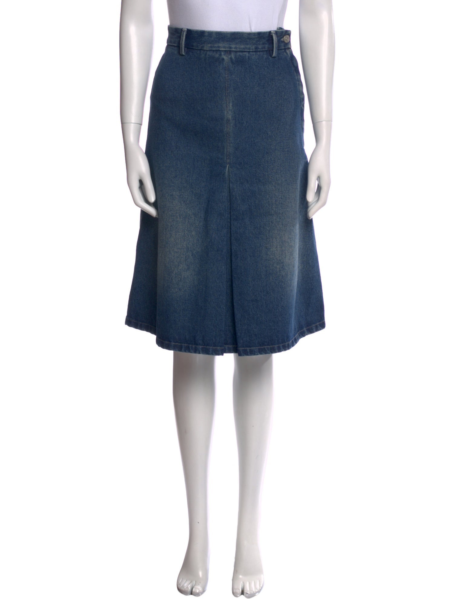 MM6 Maison Margiela Raw-Edge Trim Knee-Length Skirt