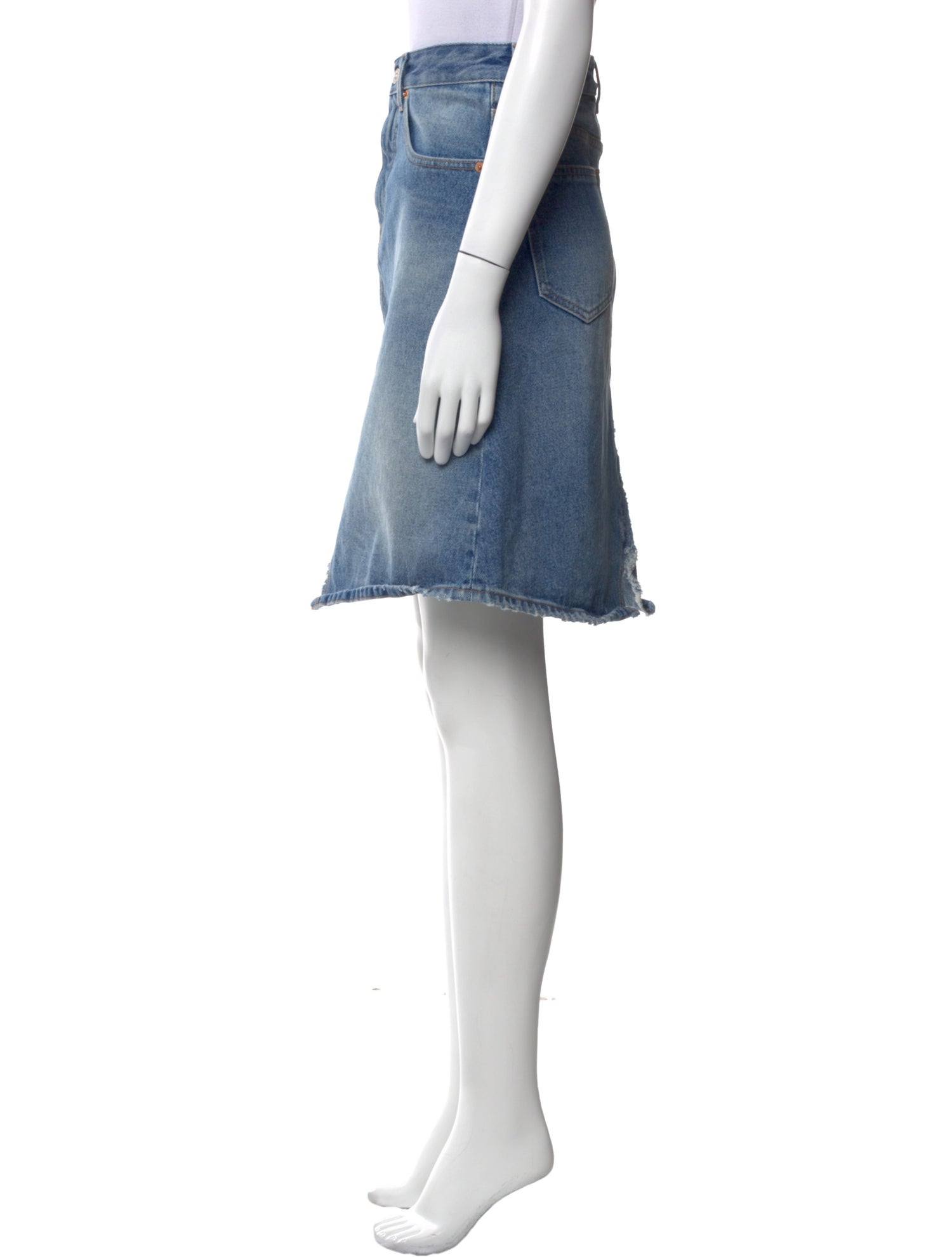 MM6 Maison Margiela Raw-Edge Trim Knee-Length Skirt