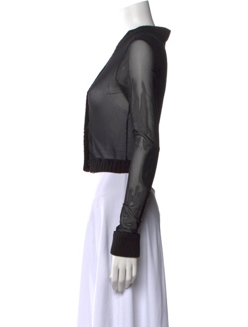 MM6 Maison Margiela V-Neck Long Sleeve Crop Top