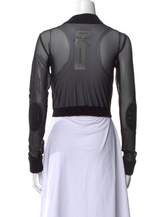MM6 Maison Margiela V-Neck Long Sleeve Crop Top