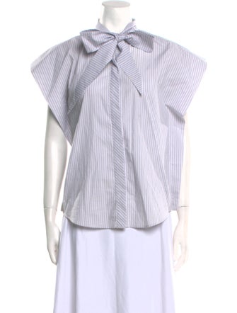 MM6 Maison Margiela Striped Short Sleeve Button-Up Top