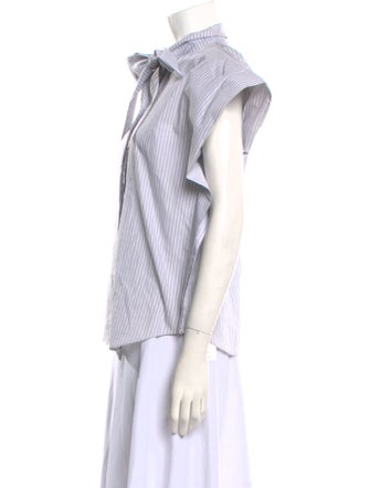 MM6 Maison Margiela Striped Short Sleeve Button-Up Top