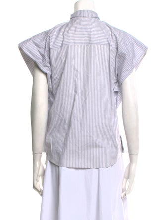 MM6 Maison Margiela Striped Short Sleeve Button-Up Top