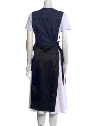 MM6 Maison Margiela V-Neck Midi Length Dress