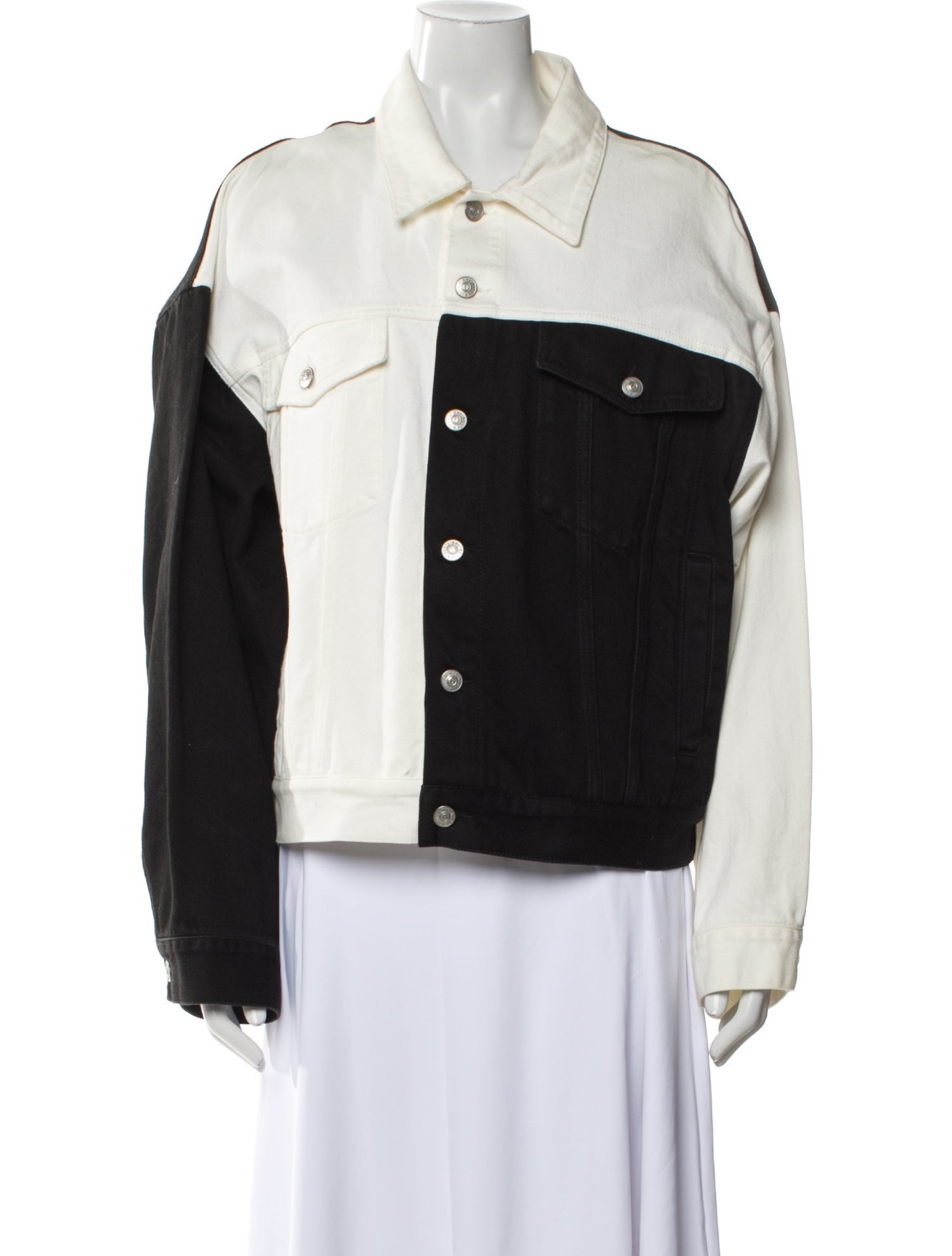 MM6 Maison Margiela Colorblock Pattern Denim Jacket