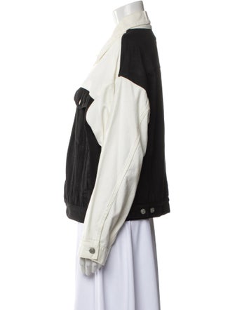 MM6 Maison Margiela Colorblock Pattern Denim Jacket