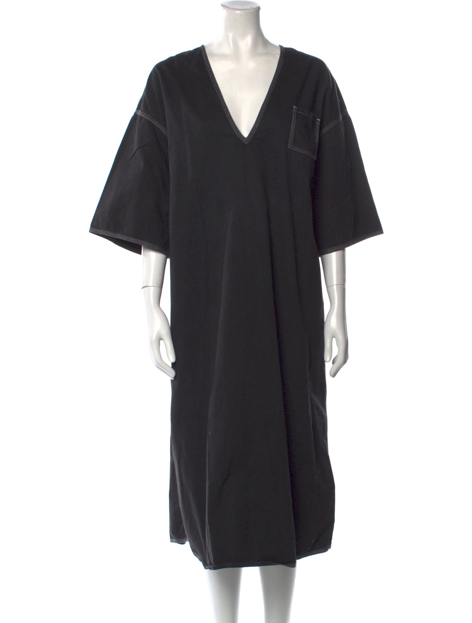 MM6 Maison Margiela V-Neck Midi Length Dress