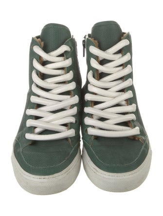 MM6 Maison Margiela Leather Colorblock Pattern Wedge Sneakers