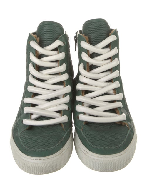 MM6 Maison Margiela Leather Colorblock Pattern Wedge Sneakers