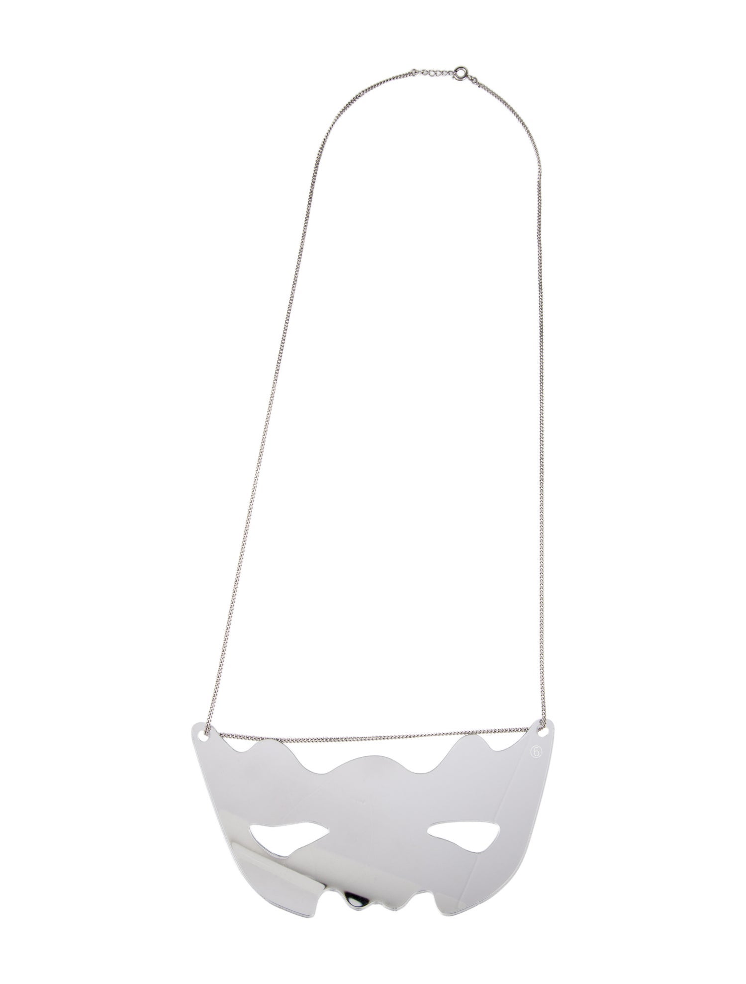 MM6 Maison Margiela Plexiglass 'Mirror Mask' Pendant Necklace