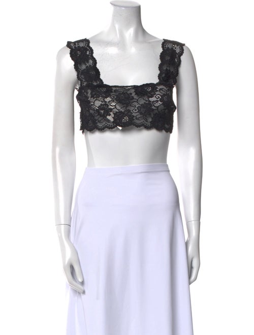 MM6 Maison Margiela Lace Square Neckline Crop Top