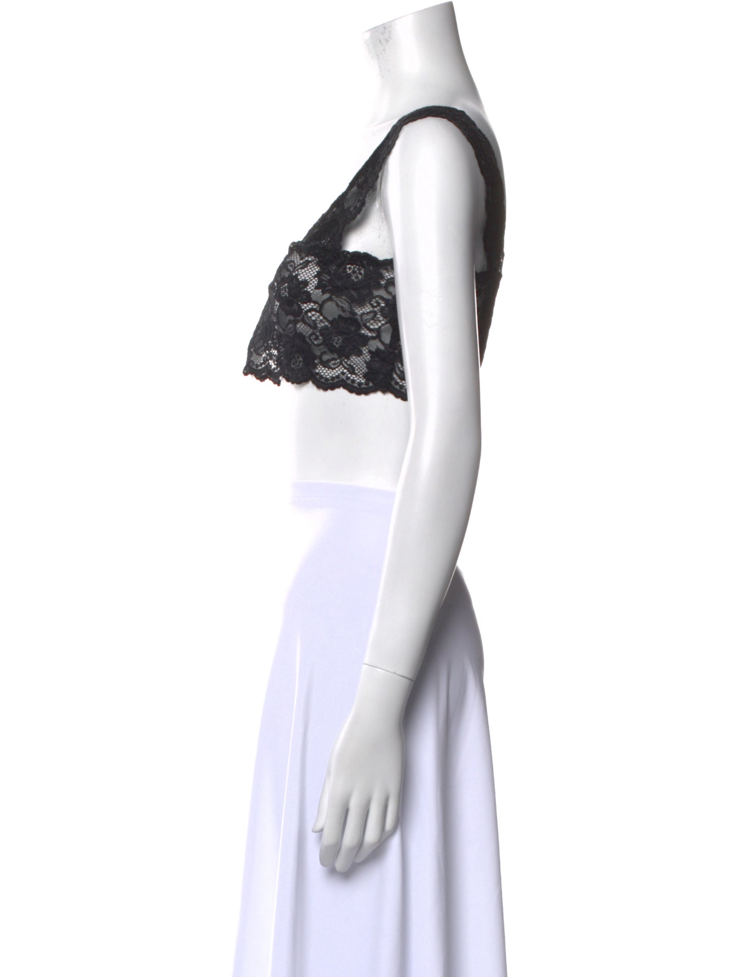 MM6 Maison Margiela Lace Square Neckline Crop Top