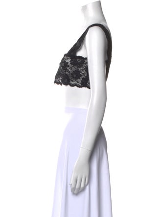 MM6 Maison Margiela Lace Square Neckline Crop Top