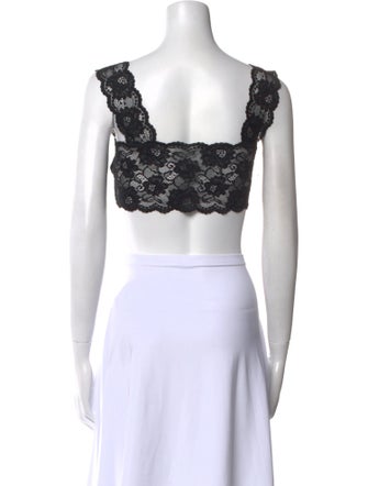 MM6 Maison Margiela Lace Square Neckline Crop Top