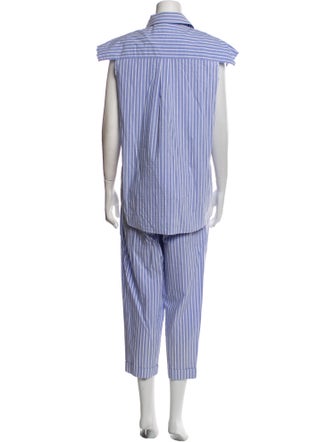 MM6 Maison Margiela Striped Raw-Edge Trim Pant Set