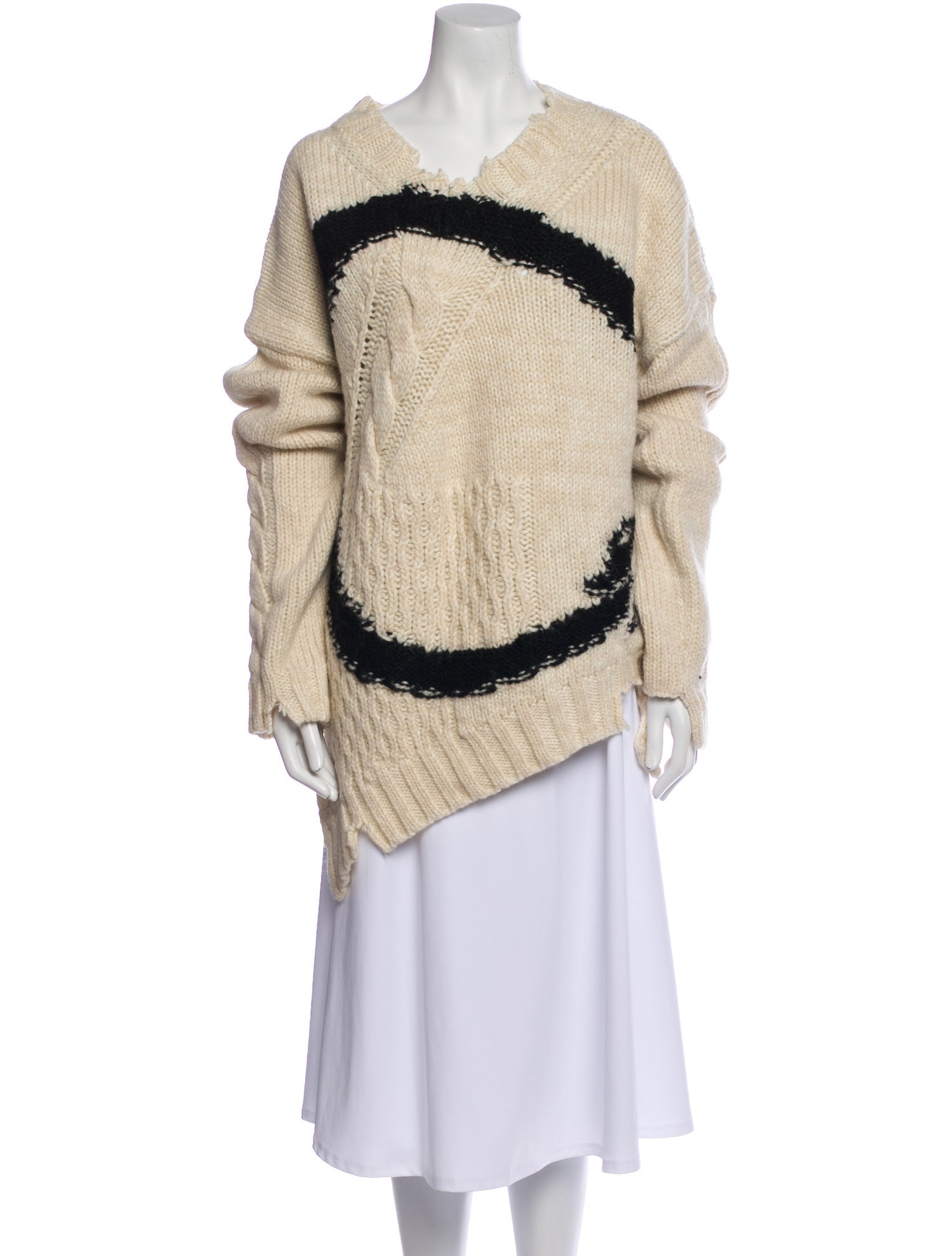 MM6 Maison Margiela Wool One-Shoulder Sweatshirt