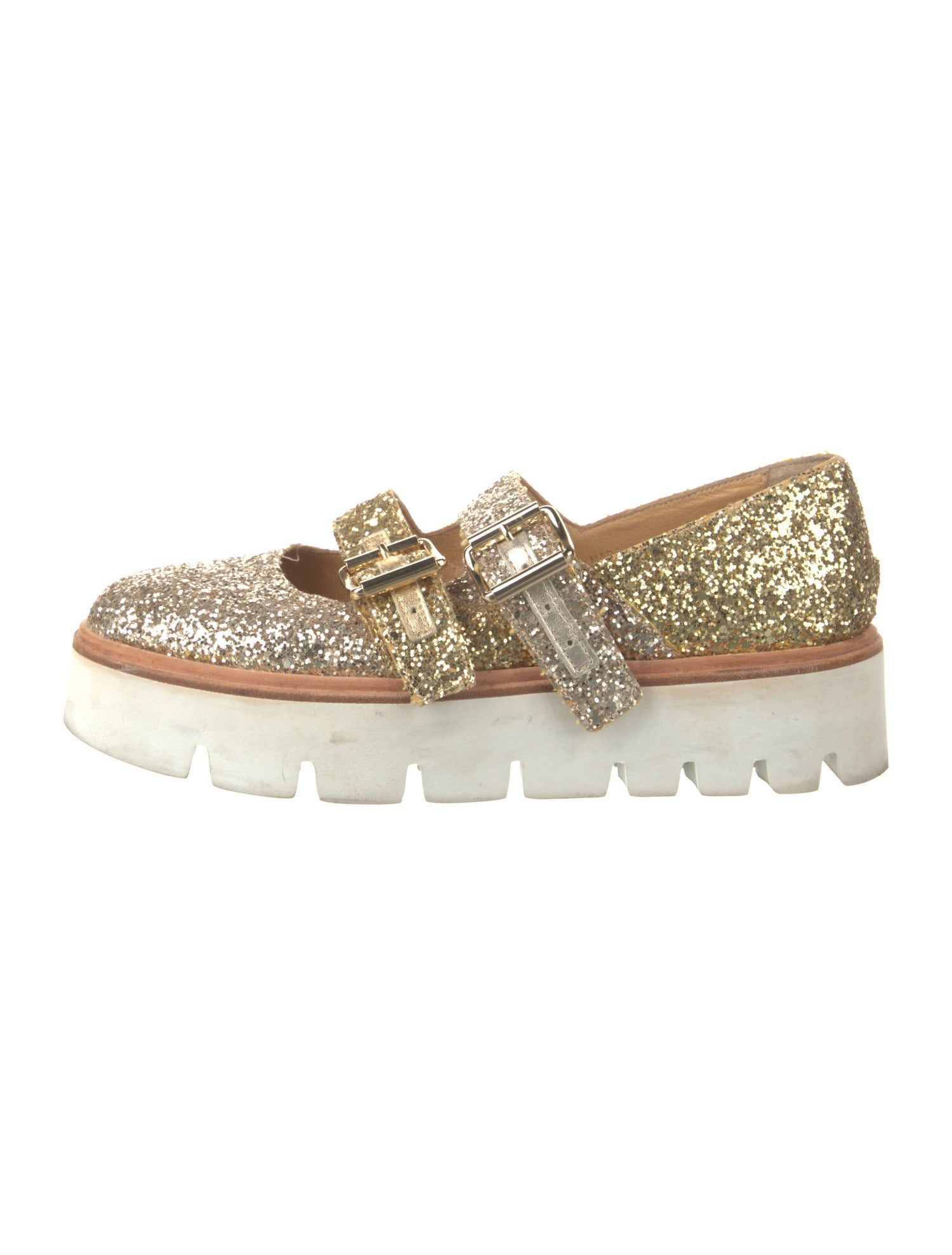 MM6 Maison Margiela Glitter Glitter Accents Mary Jane Flats