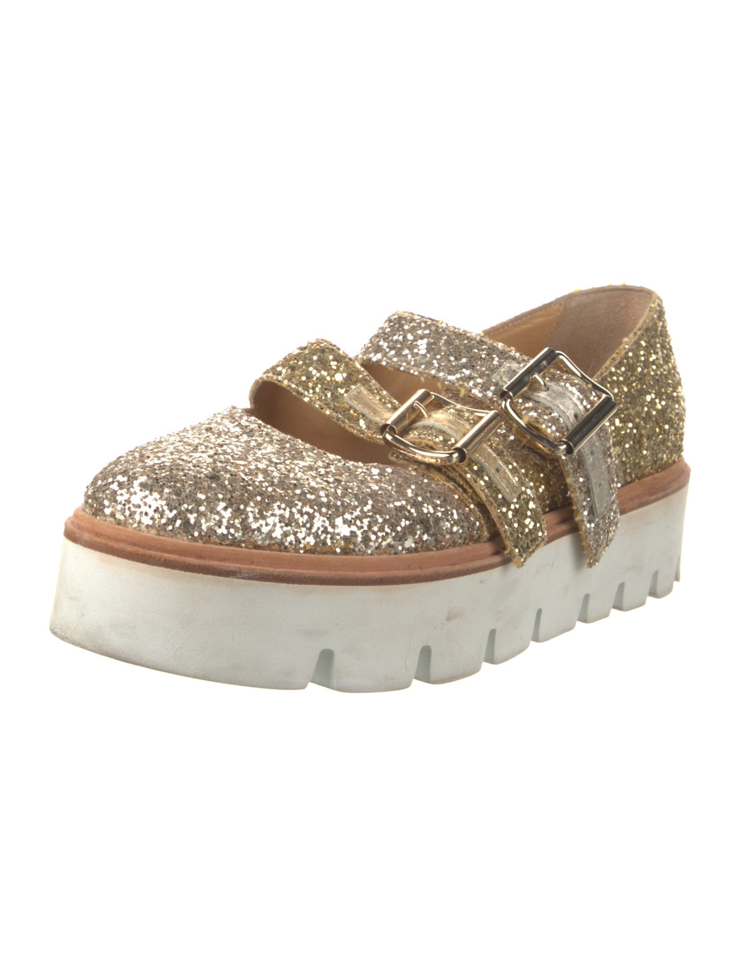 MM6 Maison Margiela Glitter Glitter Accents Mary Jane Flats