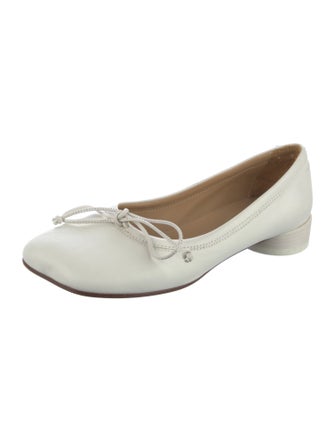MM6 Maison Margiela Leather Bow Accents Ballet Flats