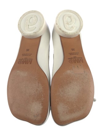 MM6 Maison Margiela Leather Bow Accents Ballet Flats