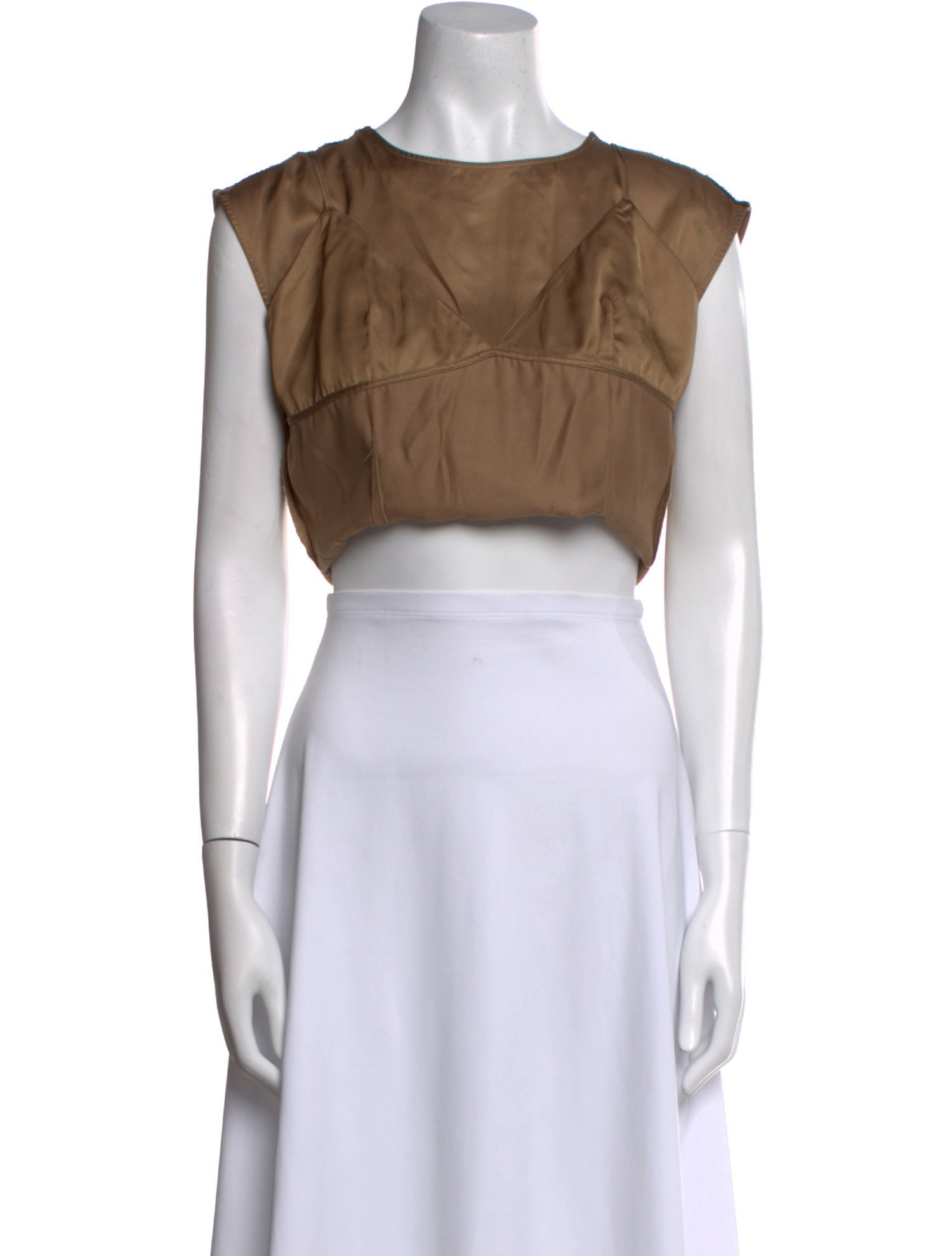 MM6 Maison Margiela Scoop Neck Short Sleeve Crop Top