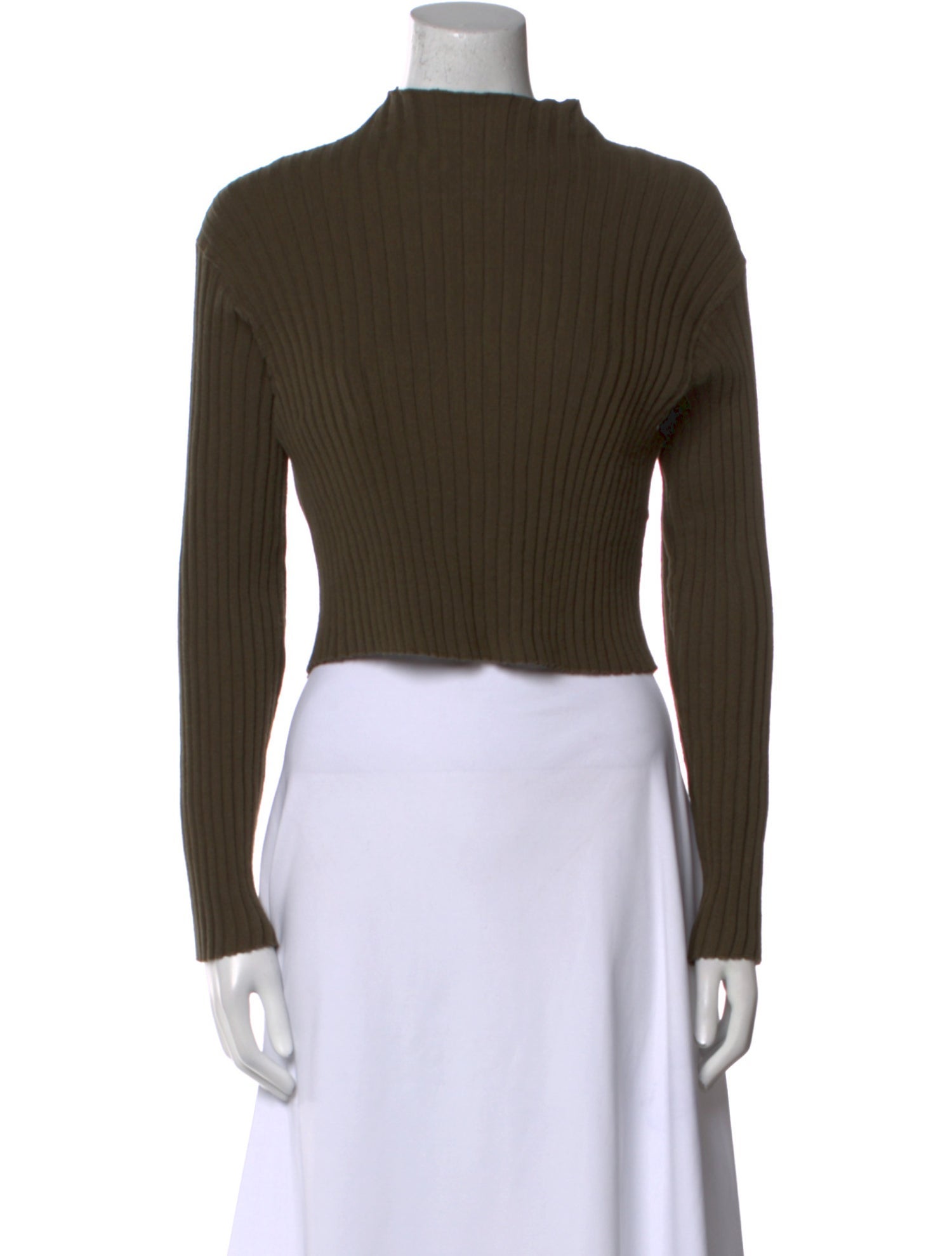 MM6 Maison Margiela Mock Neck Long Sleeve Crop Top
