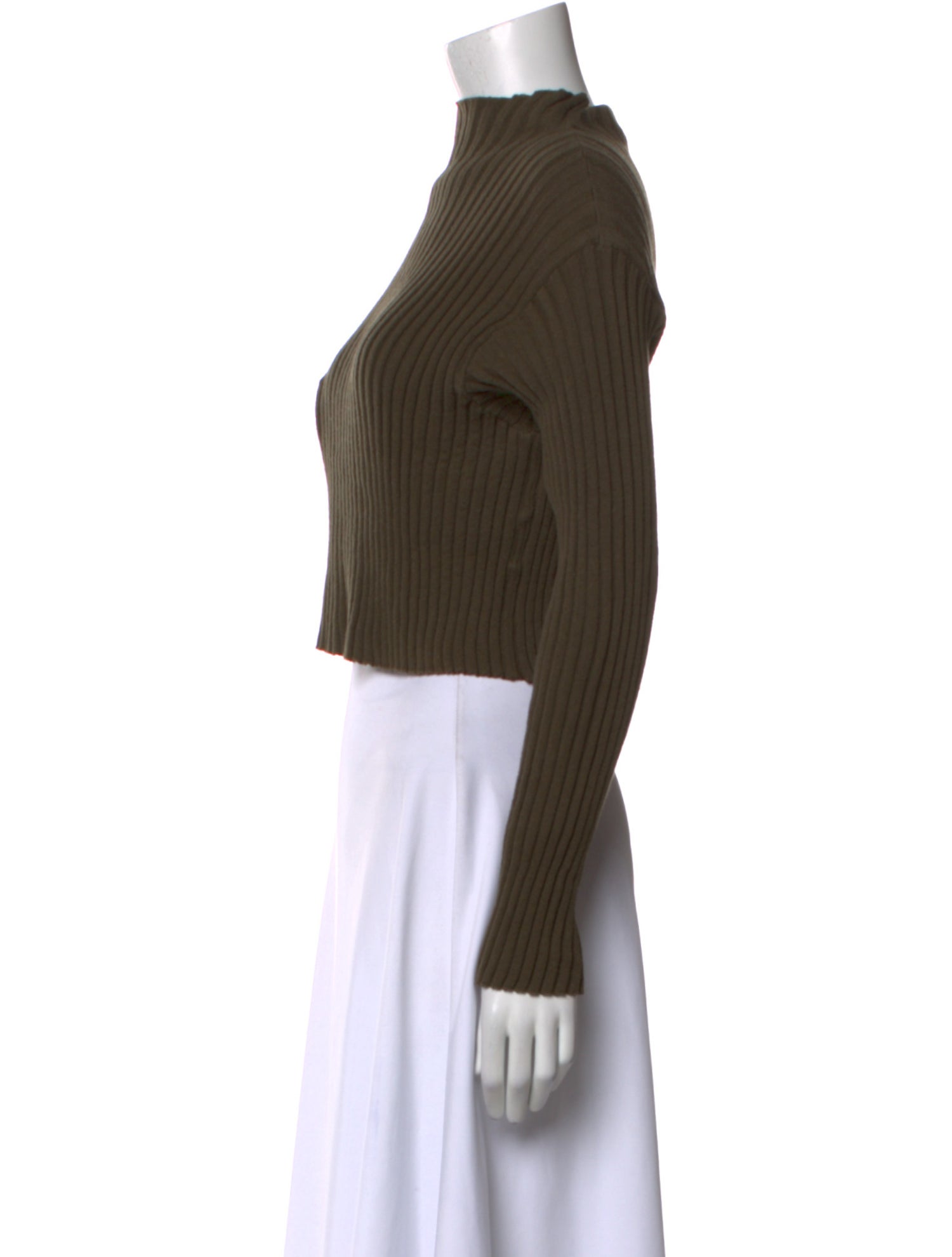 MM6 Maison Margiela Mock Neck Long Sleeve Crop Top