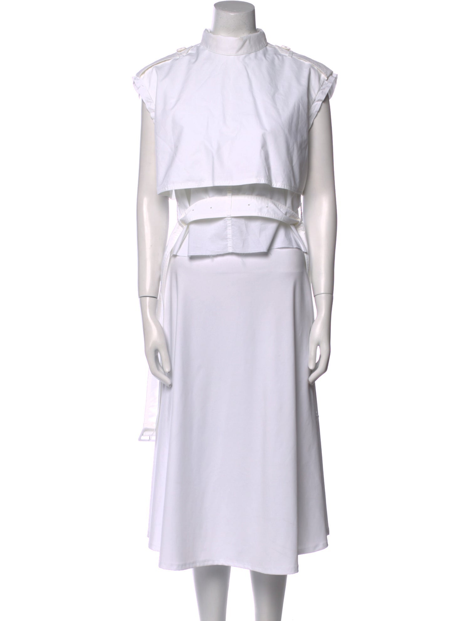 MM6 Maison Margiela Mock Neck Short Sleeve Crop Top