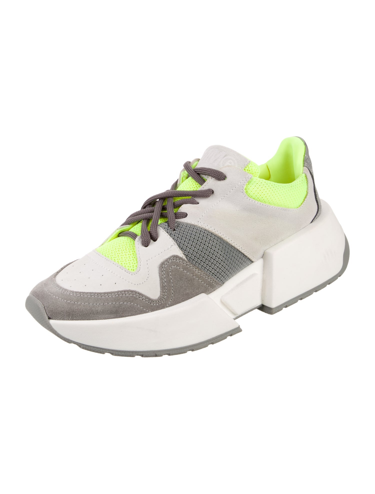 MM6 Maison Margiela Suede Colorblock Pattern Athletic Sneakers