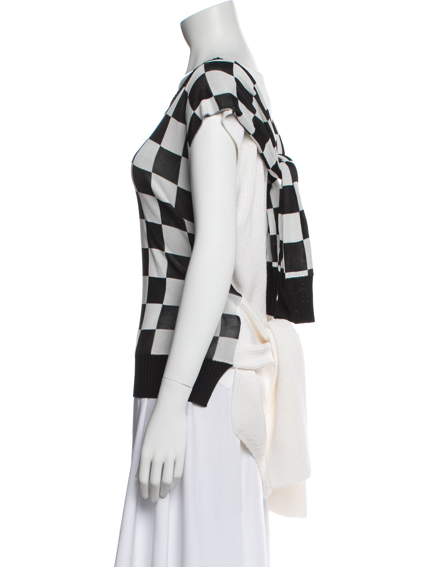 MM6 Maison Margiela Plaid Print Scoop Neck Sweater w/ Tags