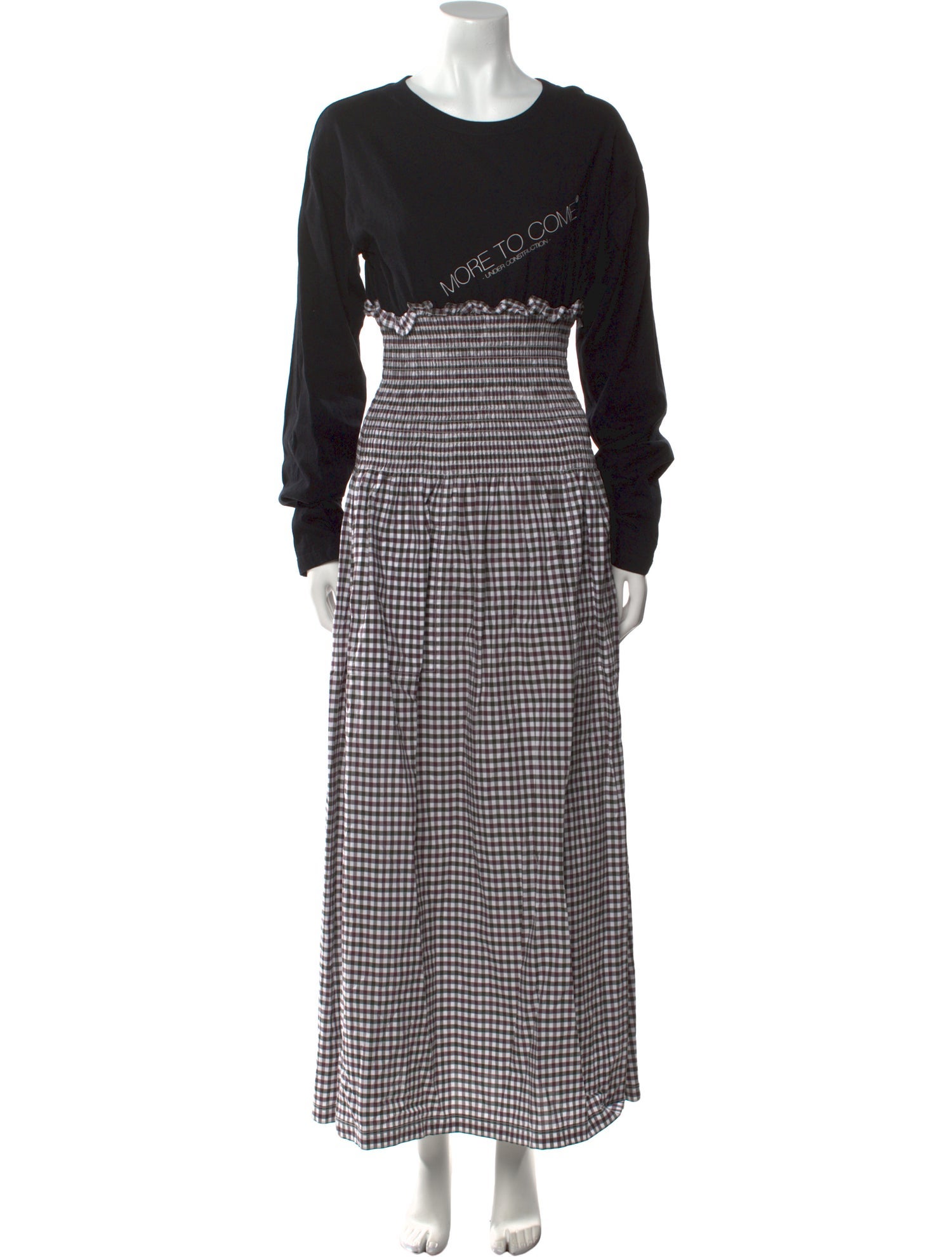 MM6 Maison Margiela Plaid Print Long Dress