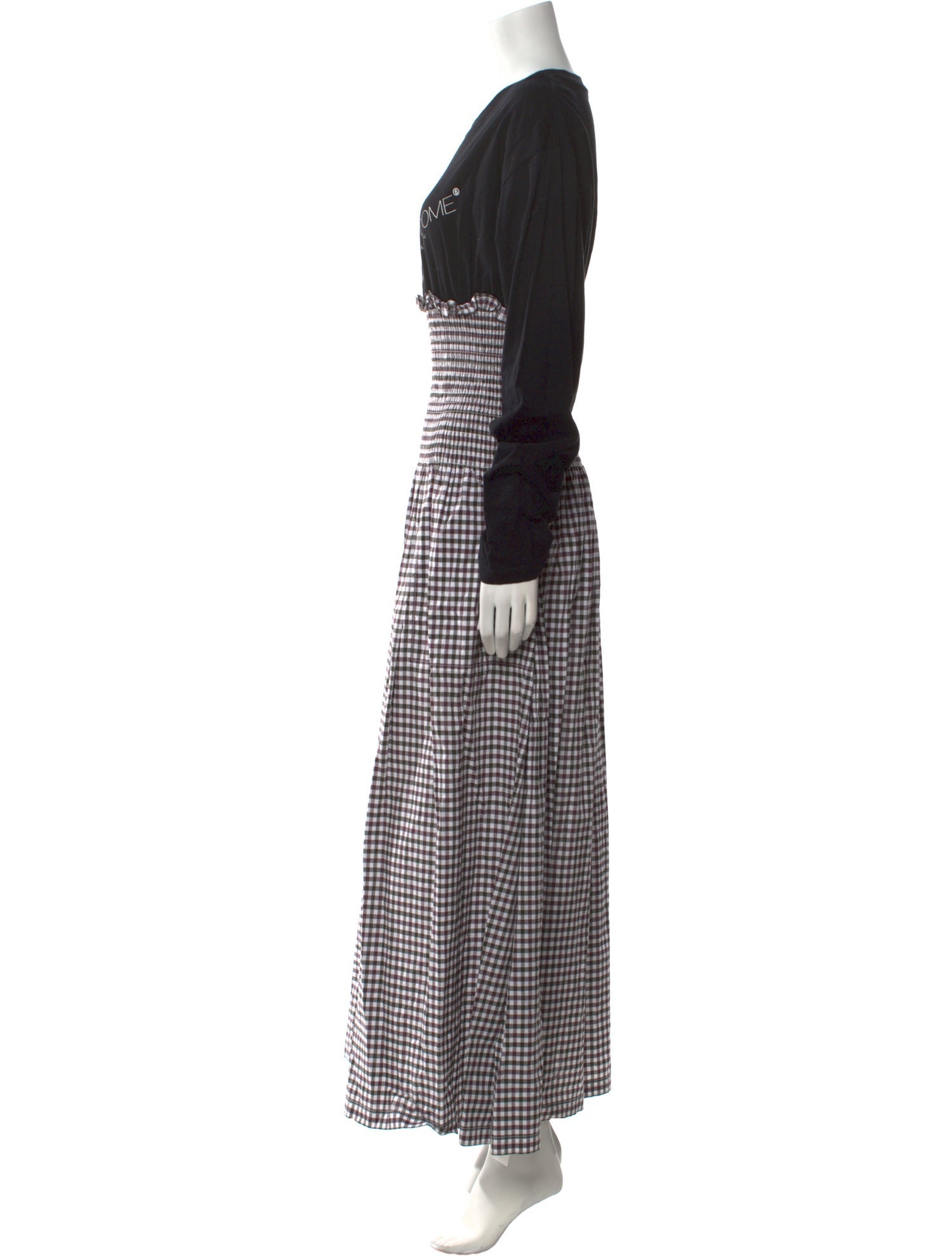 MM6 Maison Margiela Plaid Print Long Dress