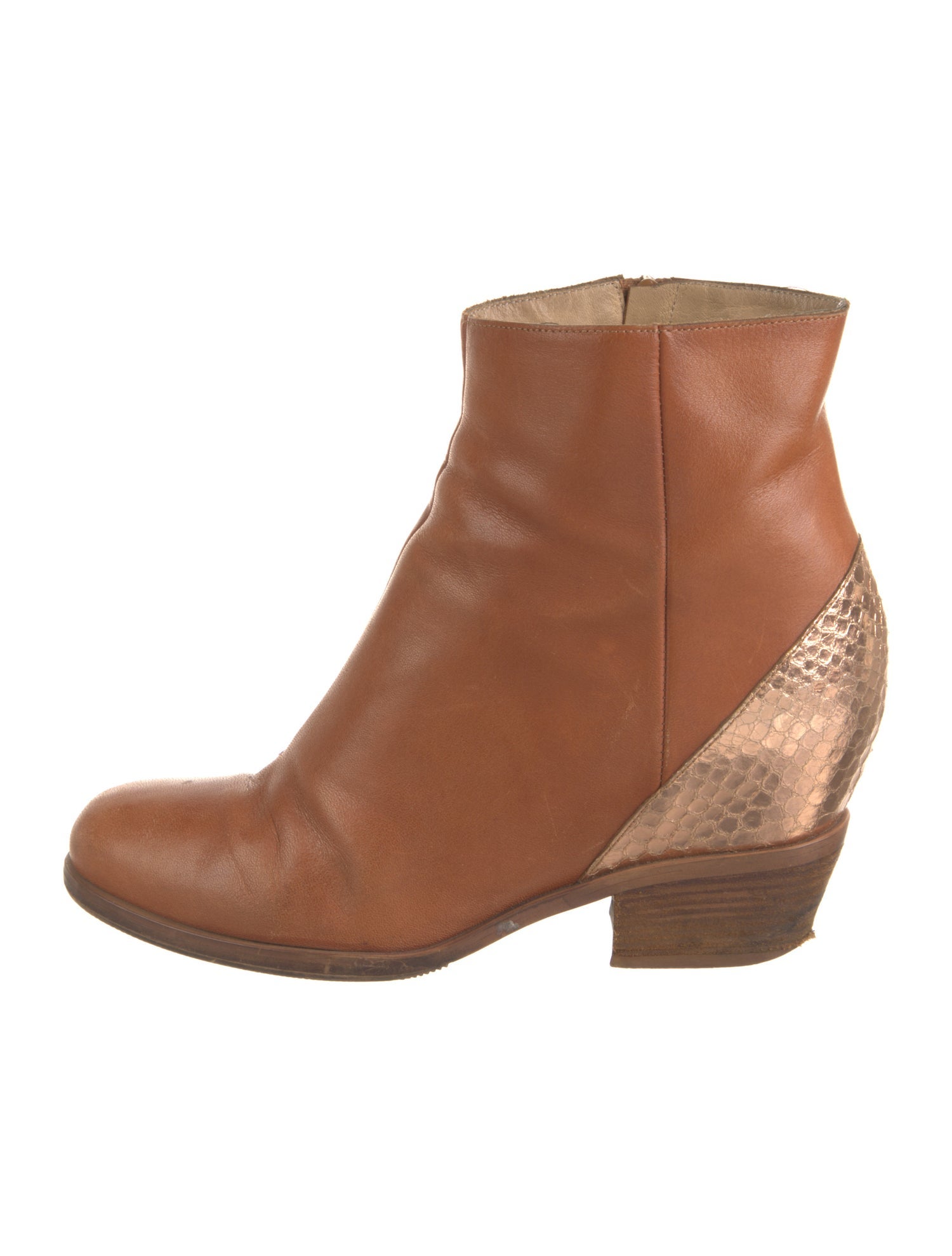 MM6 Maison Margiela Leather Animal Print Western Boots