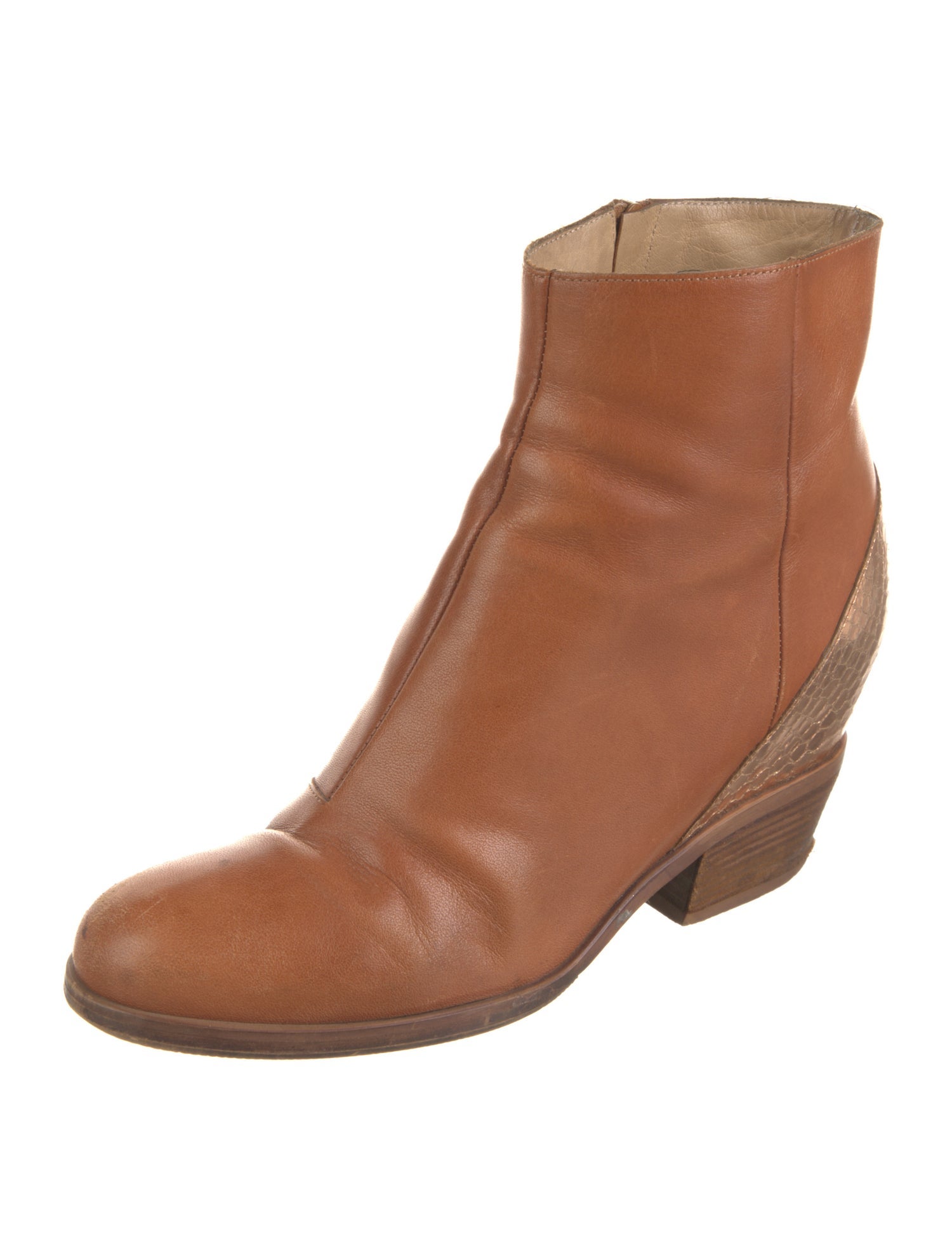 MM6 Maison Margiela Leather Animal Print Western Boots